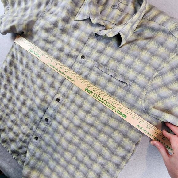 EDDIE‎ BAUER SPORT Mens Lg Plaid Button Down Moisture Wicking Shirt Short Sleeve - Picture 10 of 11